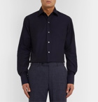 TOM FORD - Navy Cotton Shirt - Blue