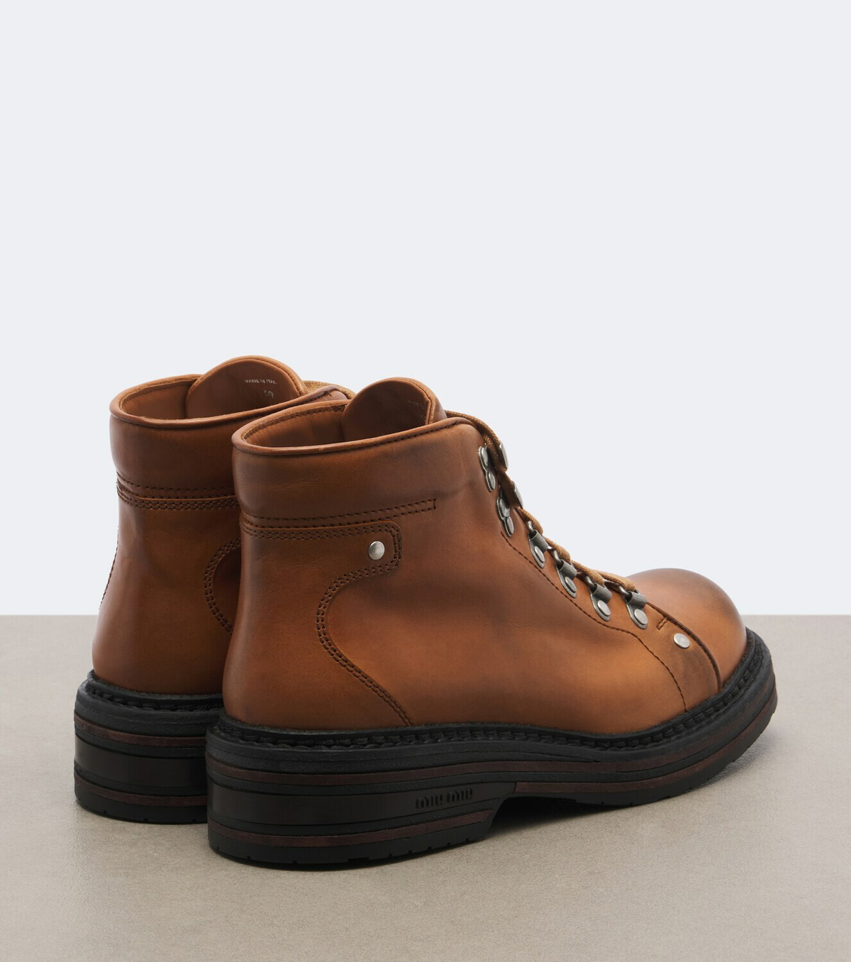 Miu Miu Leather lace-up boots