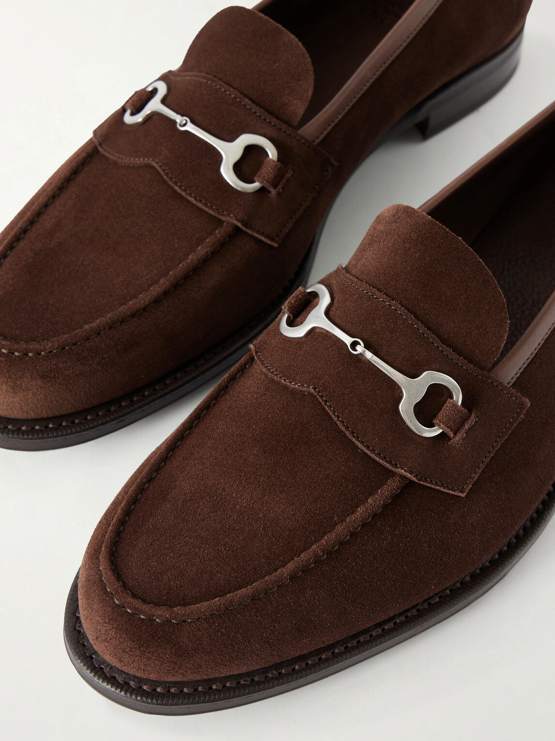 Edward Green - Putney Horsebit-Embellished Suede Loafers - Brown