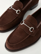 Edward Green - Putney Horsebit-Embellished Suede Loafers - Brown