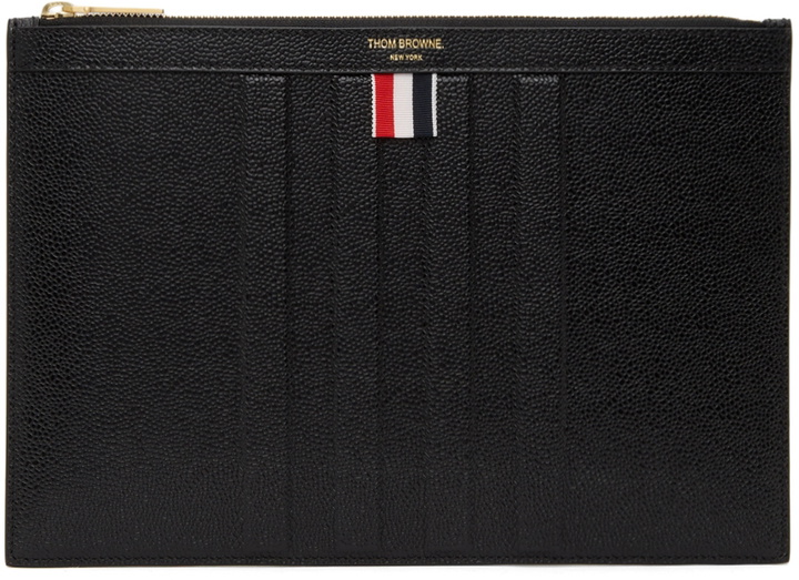 Photo: Thom Browne Black 4-Bar Pouch