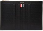 Thom Browne Black 4-Bar Pouch