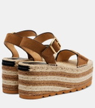 Stella McCartney Faux suede-trimmed espadrille sandals
