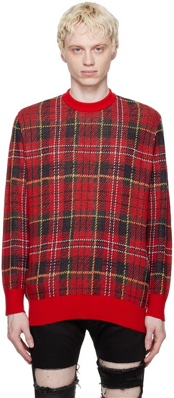 Photo: UNDERCOVER Red Check Sweater