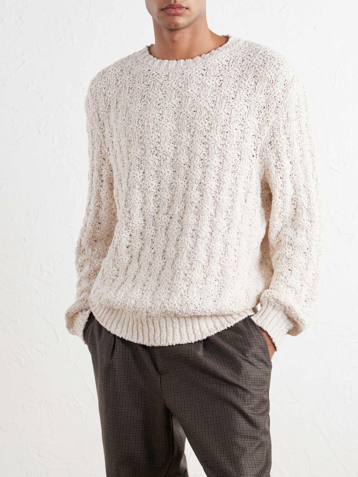 Aimé Leon Dore - Textured Cotton-Blend Sweater - White