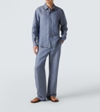 God's True Cashmere Linen denim straight pants with carnelian