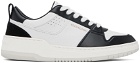 Ferragamo Black & White Low Cut Gancini Outline Sneakers