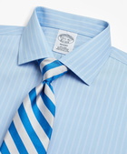 Brooks Brothers Men's Regent Regular-Fit Dress Shirt, Non-Iron Double-Stripe | Blue