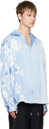 Feng Chen Wang Blue Gradient Floral Shirt