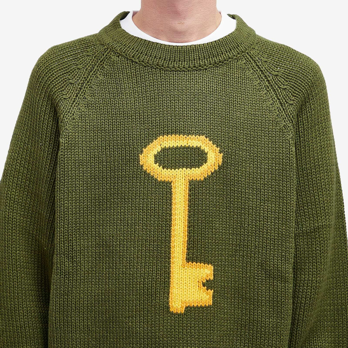 Late Checkout Men's Key Crew Knit in Green