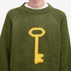Late Checkout Men's Key Crew Knit in Green