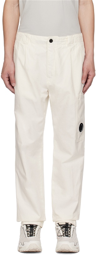 Photo: C.P. Company White Garment-Dyed Cargo Pants