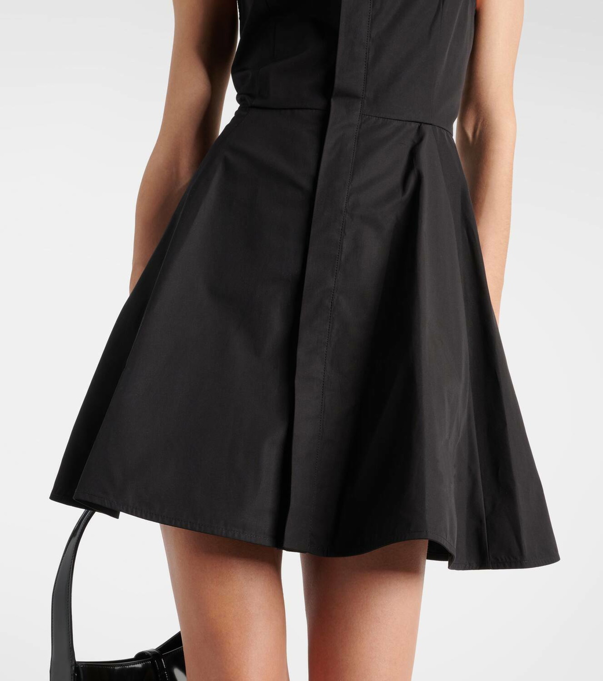 【AMI Paris】コットンポプリン ゴデット ミディドレス(Black) Ami Paris Godet cotton poplin shirt dress AMI