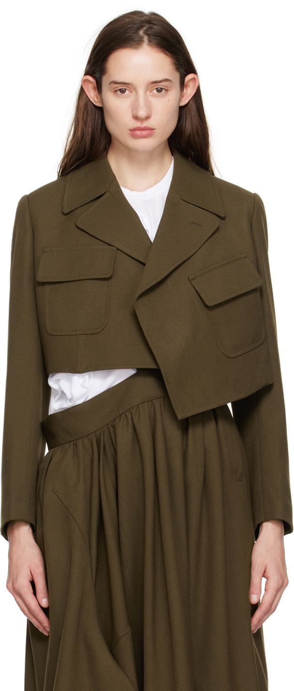 Comme des Garçons Comme des Garçons Khaki Asymmetric Jacket