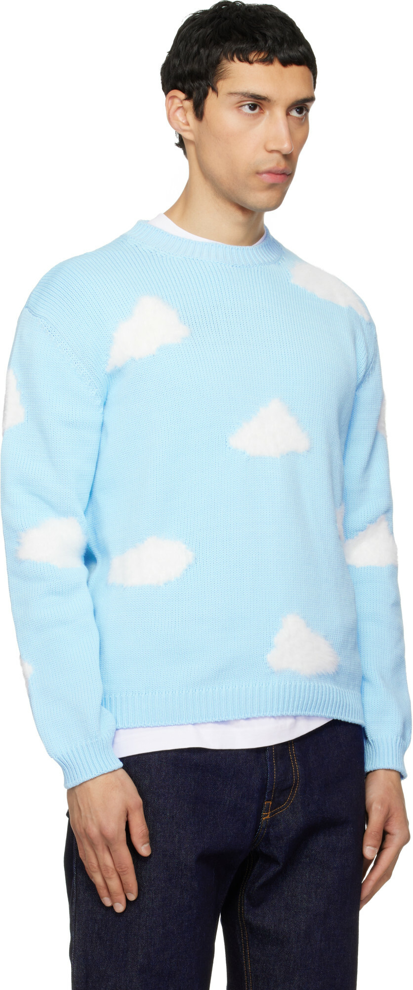Moschino Blue Archive Cloud Organic Cotton Blend Sweater