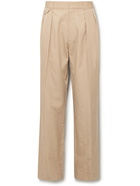 The Row - Marcello Wide-Leg Pleated Silk and Cotton-Blend Twill Trousers - Neutrals