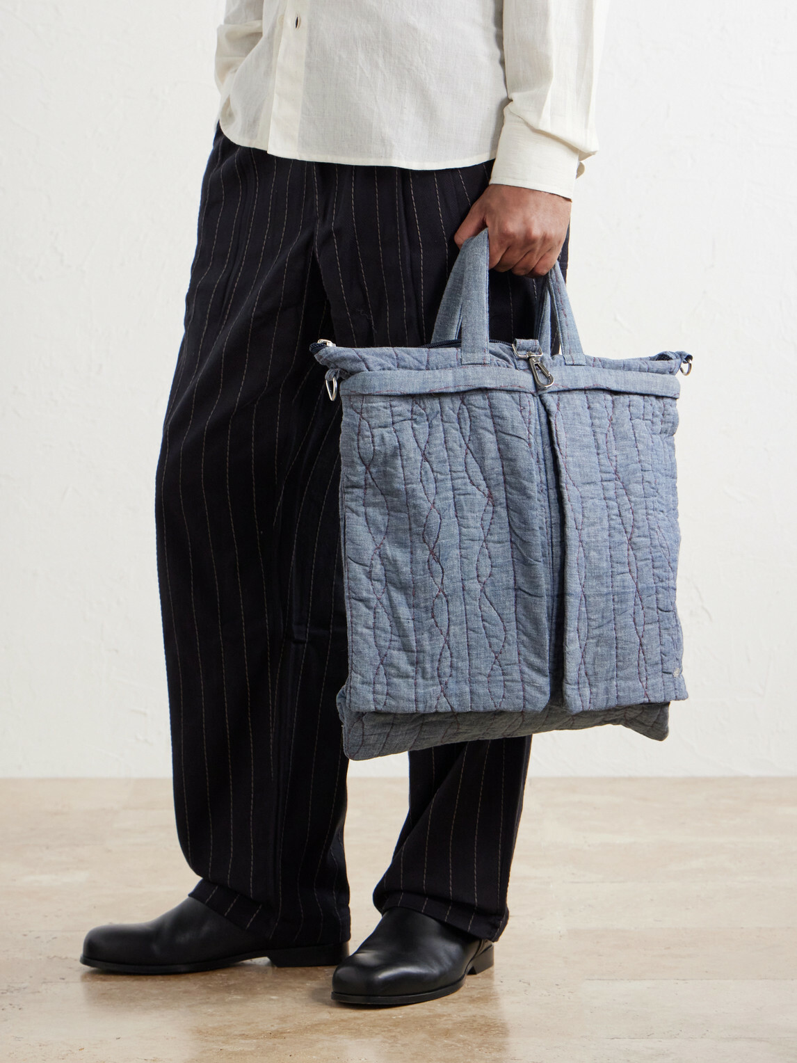 Kardo - Embroidered Cotton-Chambray Tote Bag