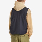 Engineered Garments Men's Fowl Vest in Dark Navy Tropical Wool