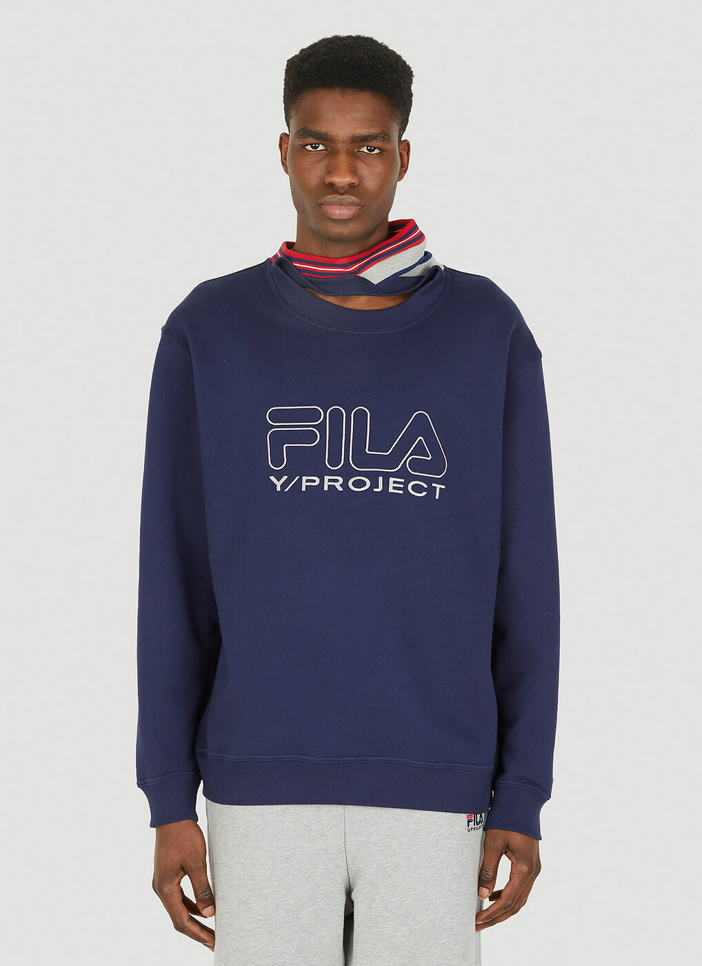 indtryk jord ild Triple Collar Sweatshirt in Blue Y/Project x FILA