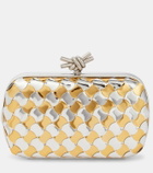 Bottega Veneta Knot metallic leather clutch