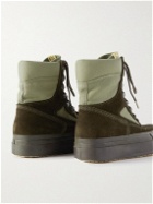 Visvim - Tesota '91 Folk Suede and Cotton-Canvas Boots - Green