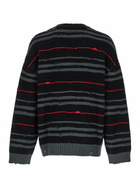 Juun.J Multicolor Striped Sweater With Used Effect In Wool Man