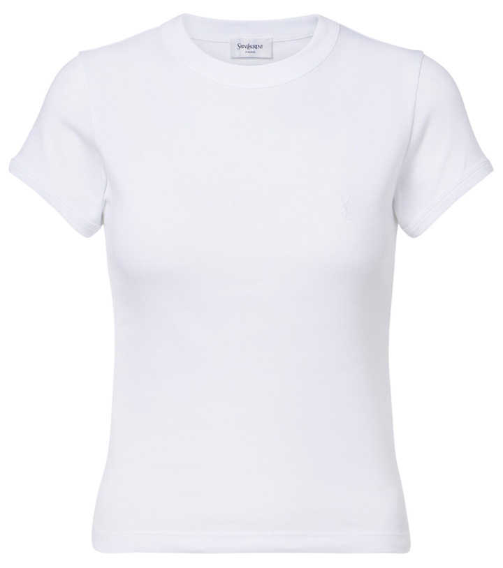 Photo: Saint Laurent Cassandre ribbed-knit cotton jersey T-shirt