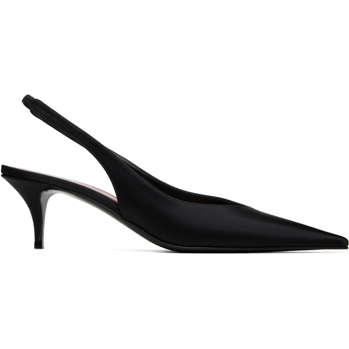Photo: Amina Muaddi Black Anok Sling 55 Heels