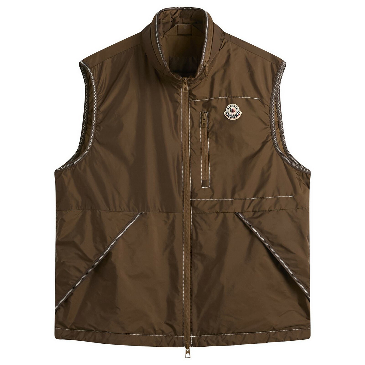 トップス MONCLER Knit vest MONCLER GENIUS + Palm Angels Logo-Appliquéd Cable-Knit Wool