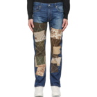 Junya Watanabe Indigo Levis Edition Multi Fabric Patchwork Jeans