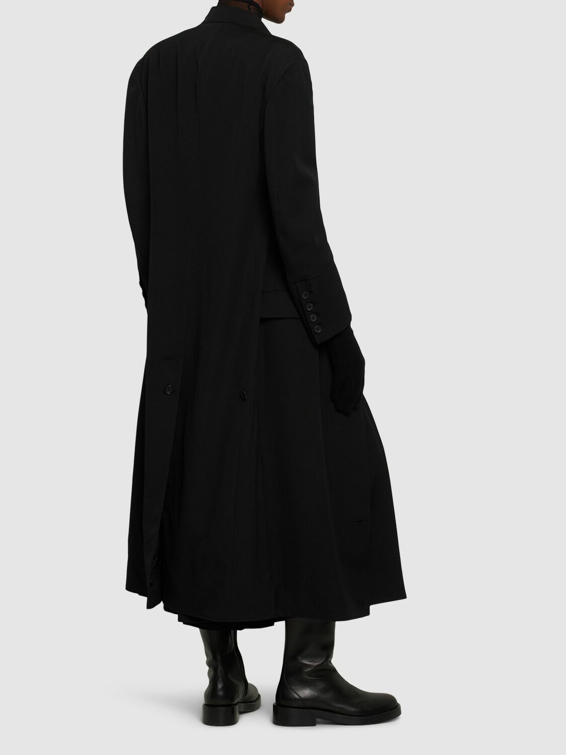 YOHJI YAMAMOTO Double Breasted Wool Long Coat Yohji Yamamoto