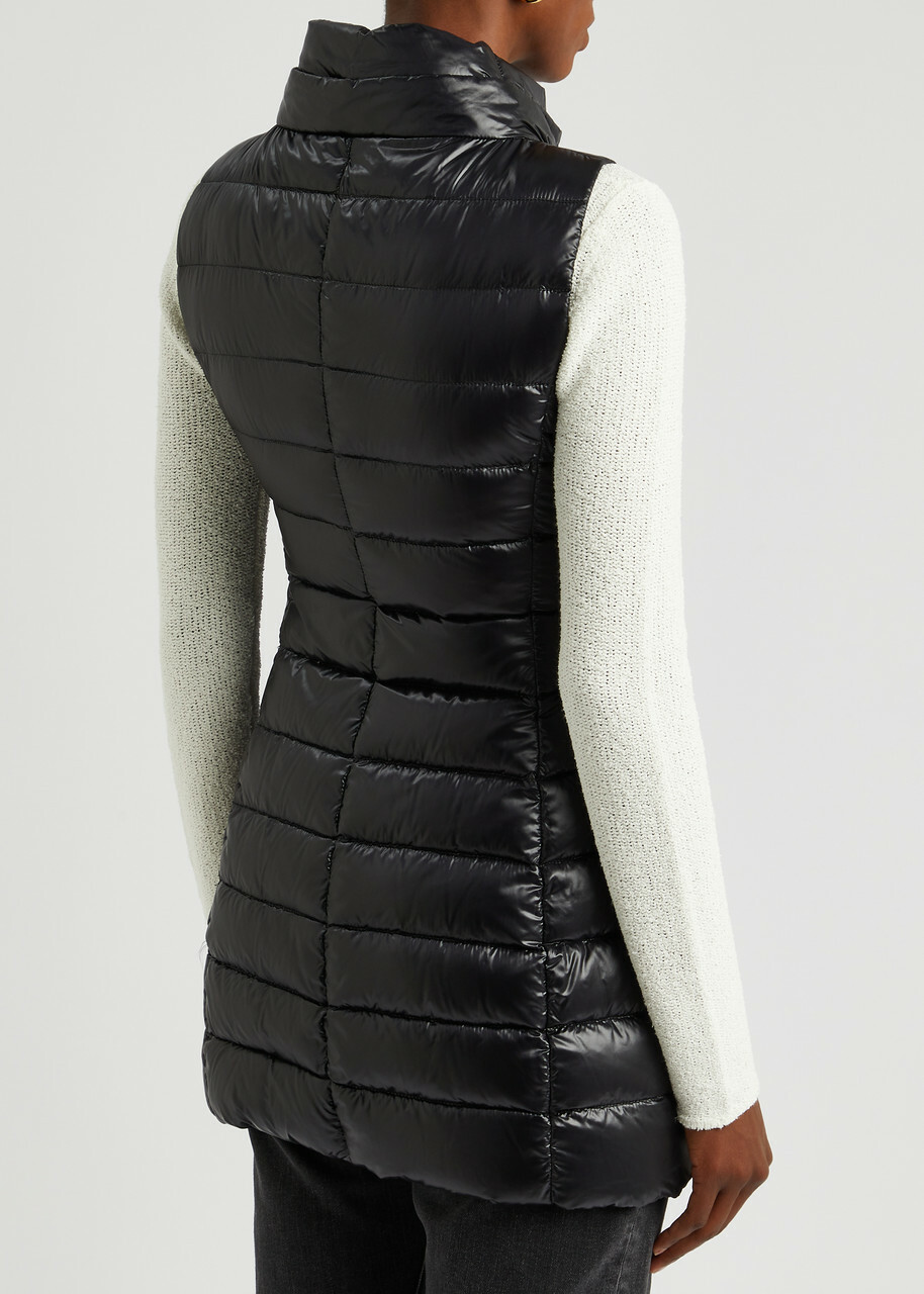 Herno Serena Quilted Hooded Shell Gilet Black Herno