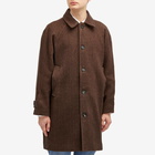 Corridor Men's Herringbone Raglan Overcoat in Brown