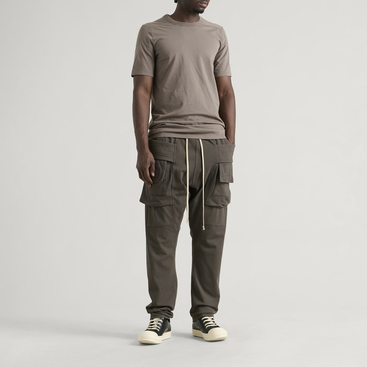 Rick Owens DRKSHDW Men's Creatch Creah Cargo Trousers in Gravel