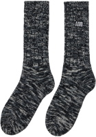 AMI Alexandre Mattiussi Black Patch Socks