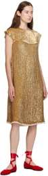 Bode Gold Bellvue Midi Dress