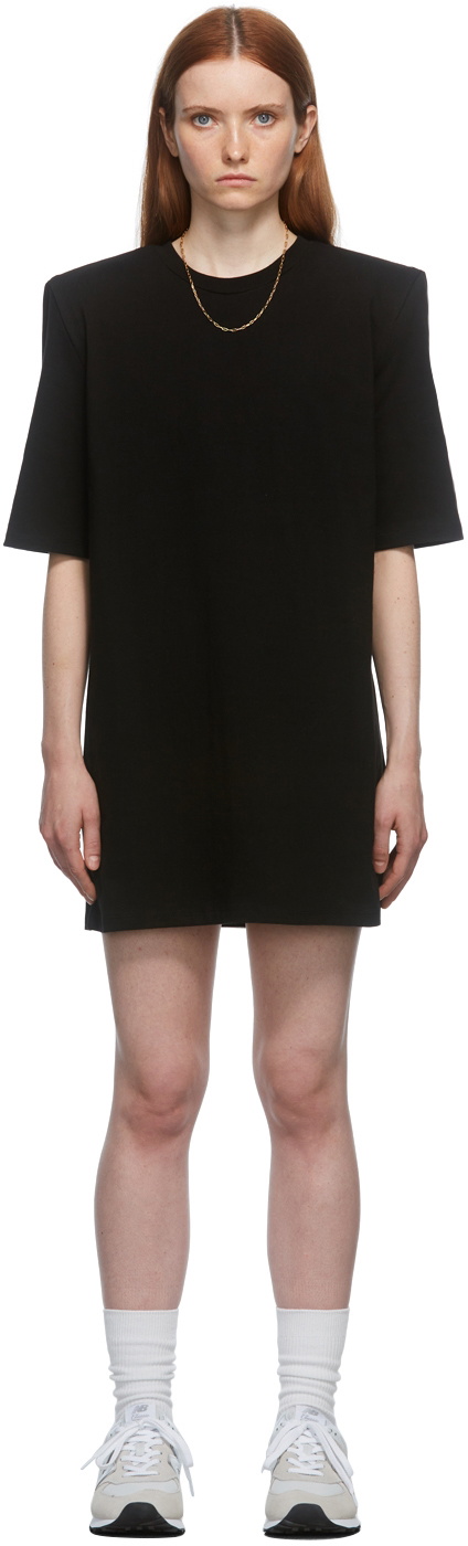 The Frankie Shop Black Padded Shoulder Sean Dress The Frankie Shop