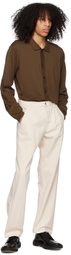 ANOTHER ASPECT Brown Spread Collar Cardigan