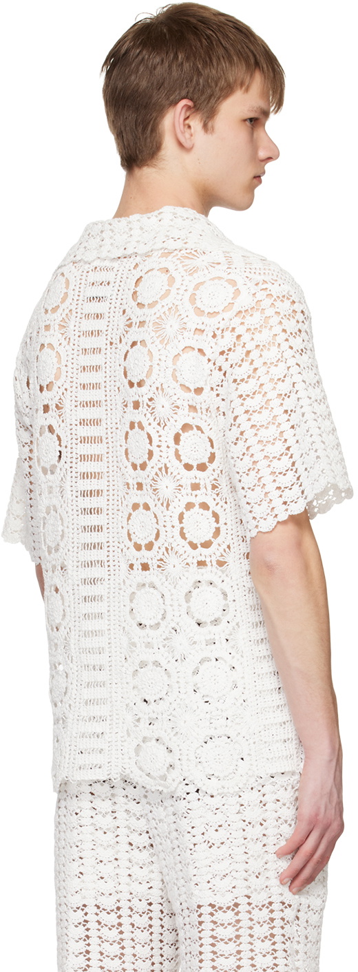 young n sang White Scalloped Shirt