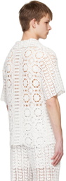 young n sang White Scalloped Shirt