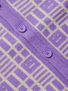 Acne Studios - Kargot Logo-Jacquard Wool Cardigan - Purple