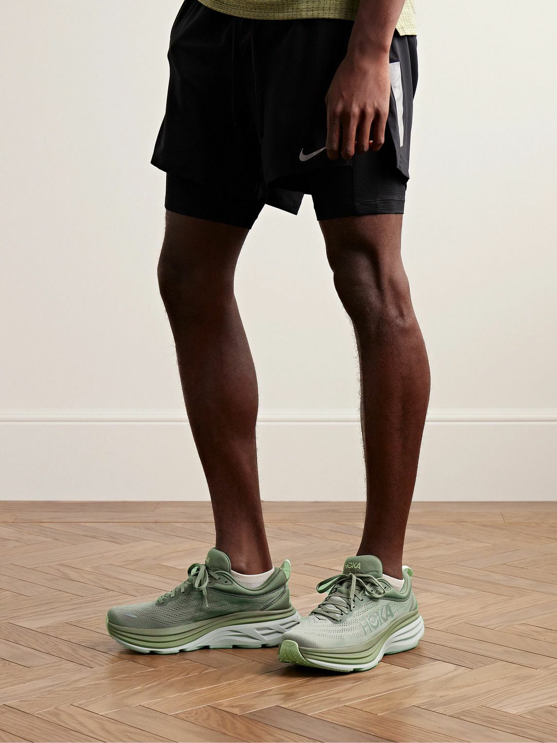 Hoka One One - Bondi 8 Rubber-Trimmed Mesh Running Sneakers