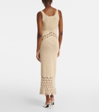 Rabanne Embellished crochet cotton midi dress