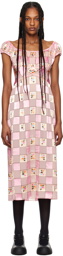 Anna Sui Pink Check Midi Dress