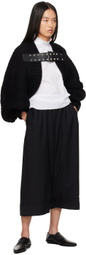 Junya Watanabe Black Wool Roving Hand Knitting Cardigan