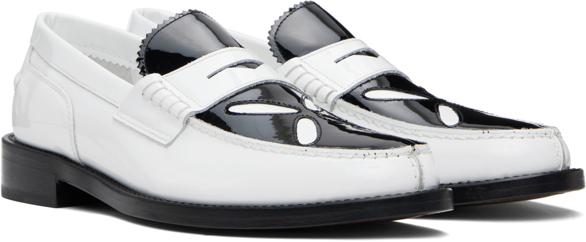 Stefan Cooke White Slashed Boat Shoes