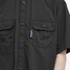 Comme des Garçons Homme Men's Nylon Double Pocket Short Sleeve Shi in Black