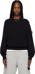 Stone Island Navy 5100020 Light Raw Hand Organic Cotton Sweater
