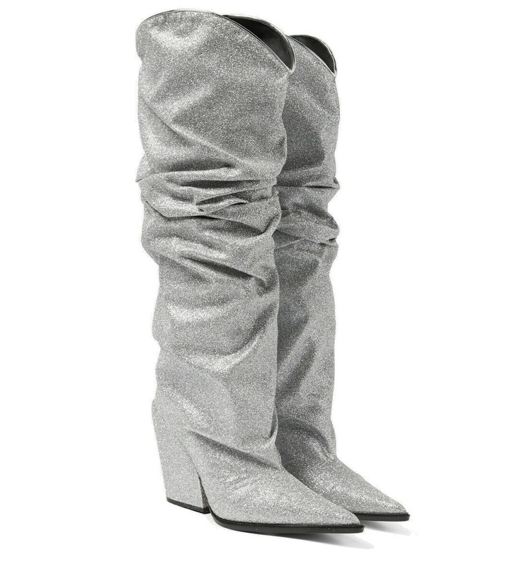 Photo: Alexandre Vauthier Glitter knee-high boots