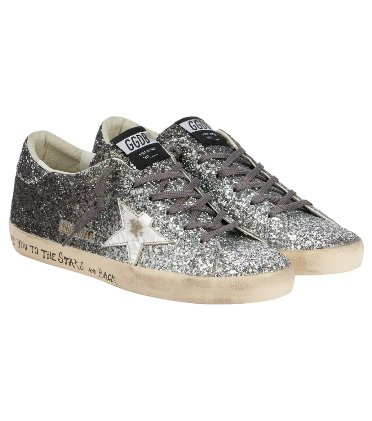 Golden Goose Super-Star Distressed Leather Sneakers Grey 37 Golden Goose Super-Star Distressed Leather Sneakers Grey 37